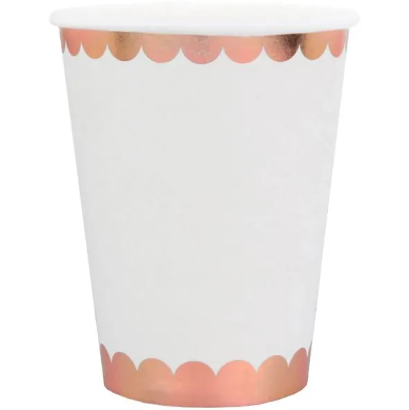 Pappmuggar Scalloped Roseguld