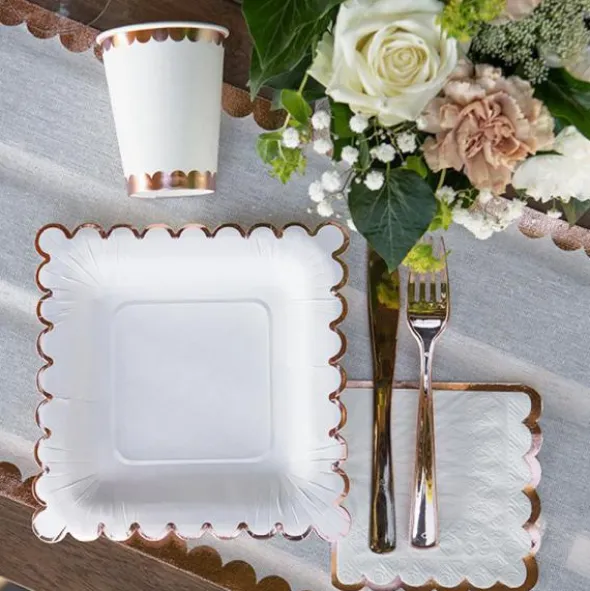 Pappmuggar Scalloped Roseguld