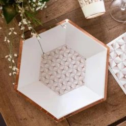 Papptallrikar Art Deco Roseguld
