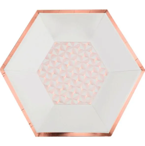 Papptallrikar Art Deco Roseguld