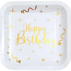 Papptallrikar Happy Birthday Sparkle