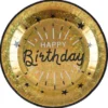 Papptallrikar Happy Birthday Party Guld