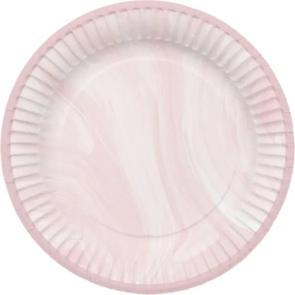 Papptallrikar Marble Pink