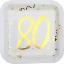 Papptallrikar 80 År Sparkle