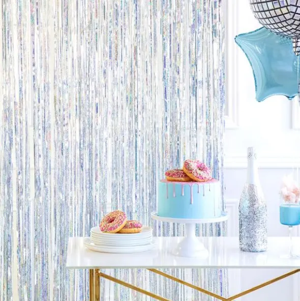 Party Draperi Holografisk Silver