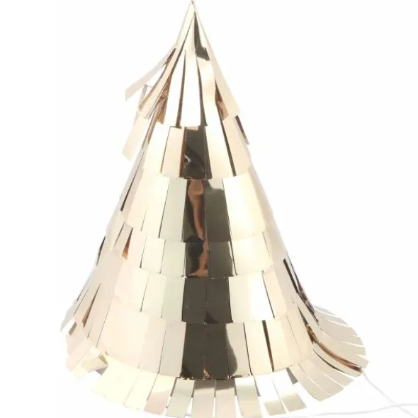 Partyhattar med Fransar Guld 5-pack