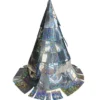 Partyhattar med Fransar/Prickar Silver 5-pack