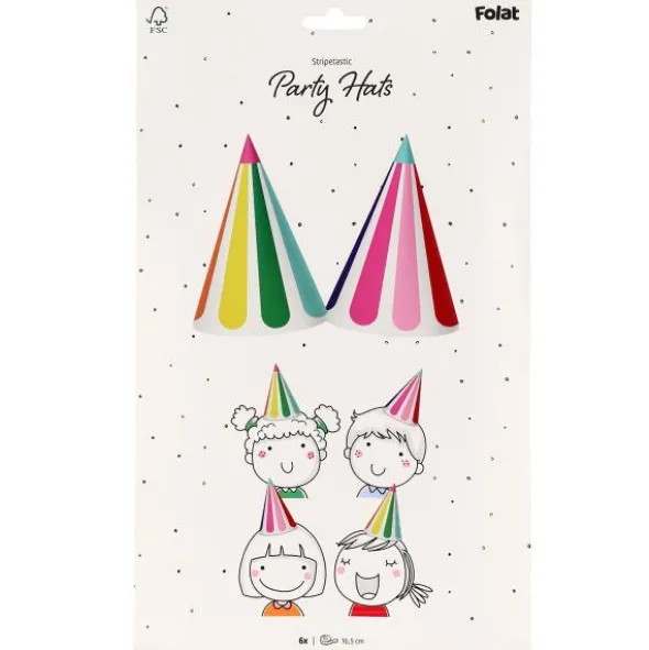 Partyhattar Stripetastic 6-pack
