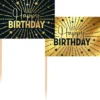 Partypicks Happy Birthday Guld/Svart 50-pack