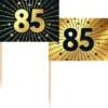 Partypicks 85 år Guld/Svart 50-pack