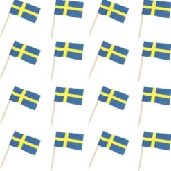 Partypinnar med Sverigeflaggor 1000-pack