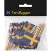 Partypinnar Svenska Flaggor 50-pack