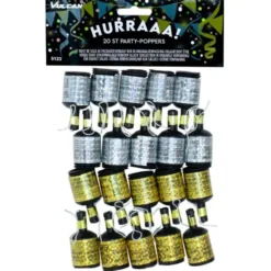 Party Poppers Guld/Silver 20-pack