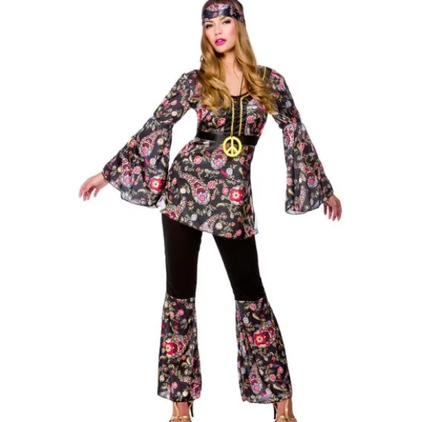 Peace Loving Hippie Dam Maskeraddräkt Small (Small (38-40))