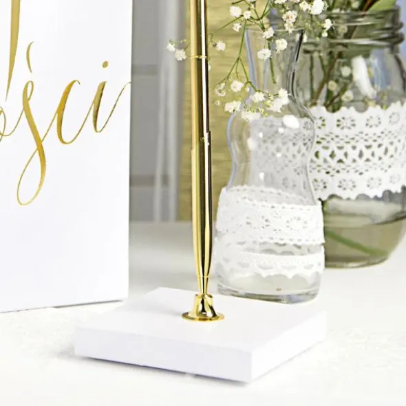 Penna med Hållare Guld
