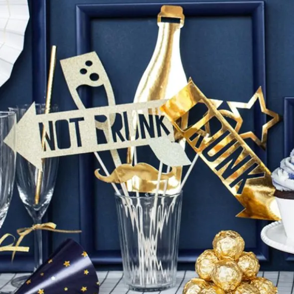 Photo Props Nyår Guld och Glitter