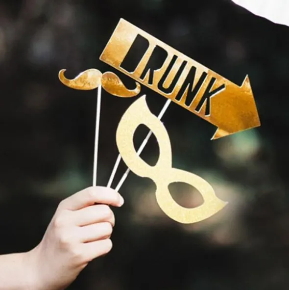 Photo Props Nyår Guld och Glitter