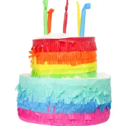 Pinata Regnbågs Tårta med Ljus