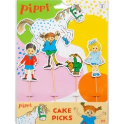 Pippi Cake Toppers 4-pack
