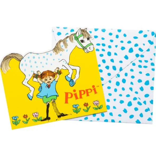 Pippi Inbjudningskort med Kuvert 8-pack