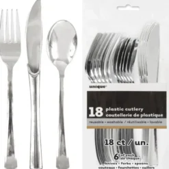 Plastbestick Set Silver
