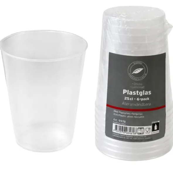 Plastglas 25 cl 6-pack