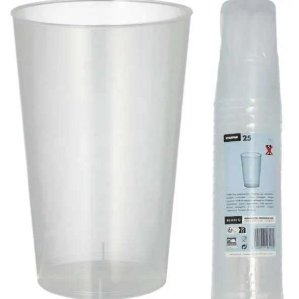 Plastglas Återanvändbara 30cl 25-pack