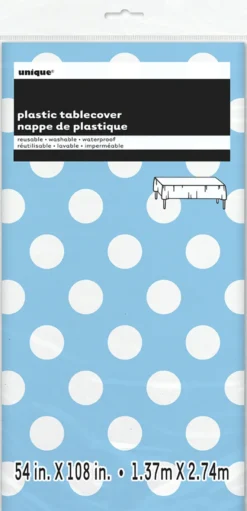 Polka Dot Ljusblå Bordsduk