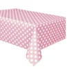 Polka Dot Ljusrosa Bordsduk