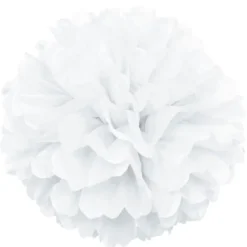 Pom Pom Dekoration Vit