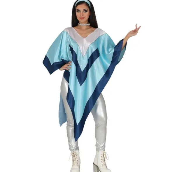 Poncho Disco Blå/Vit (L)