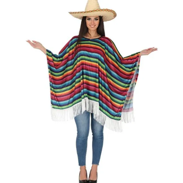 Poncho Mexikansk Flerfärgad (L)