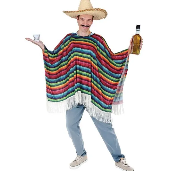 Poncho Mexikansk Flerfärgad (L)