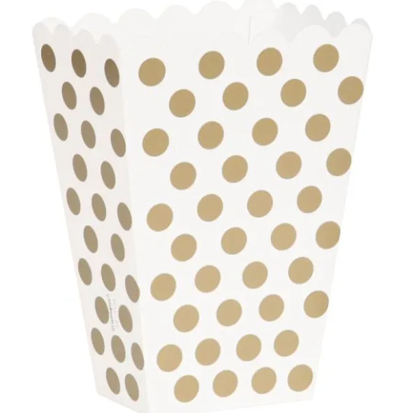 Popcornbägare Vit/Guldprickig