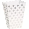 Popcornbägare Vit/Silverprickiga