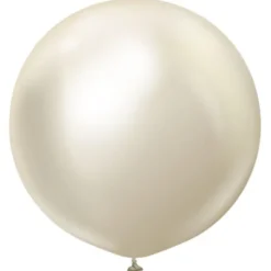 Premium Gigantiska Latexballonger Chrome White (2-pack)