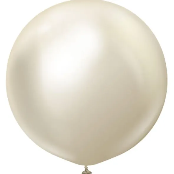 Premium Gigantiska Latexballonger Chrome White (2-pack)