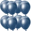 Premium Små Latexballonger Chrome Navy (25-pack)
