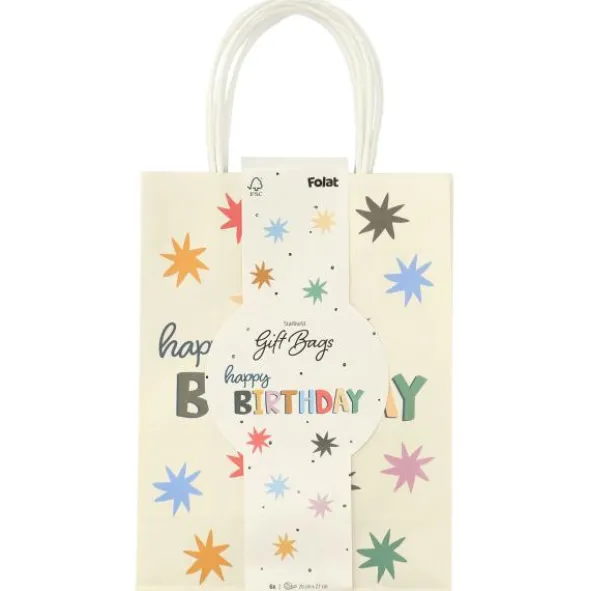 Presentpåsar Happy Birthday 6-pack