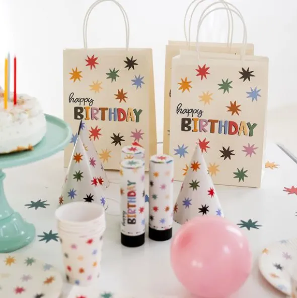 Presentpåsar Happy Birthday 6-pack