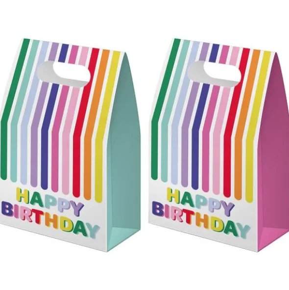 Presentpåsar Happy Birthday Stripetastic 6-pack