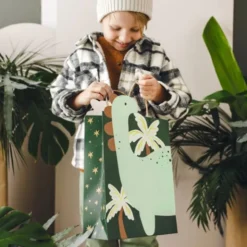 Presentpåse Dinosaurie Grön