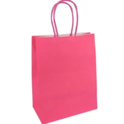 Presentpåse Knallrosa 16 x 8 x 22 cm