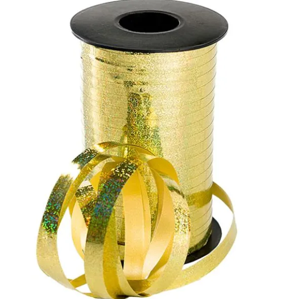 Presentsnöre Holografiskt Guld 250 m x 10 mm