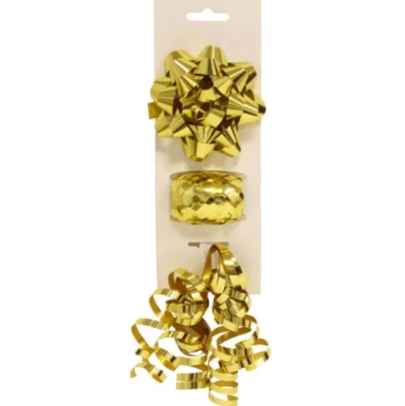 Presentsnöre Rosett Set Guld