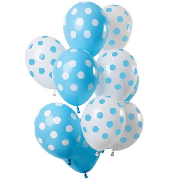 Prickiga Ballonger Ljusblå & Vit