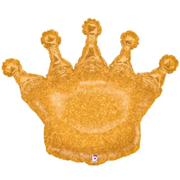 Prinsesskrona Holografisk Glitter Ballong