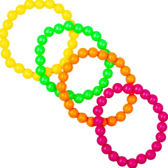 Pärlarmband Neon 4-pack