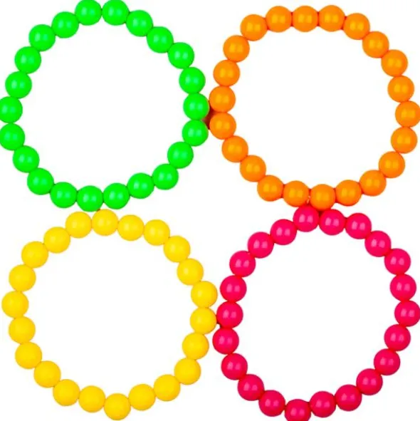 Pärlarmband Neon 4-pack
