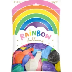 Rainbow Latexballonger Metallic Mix 100-pack